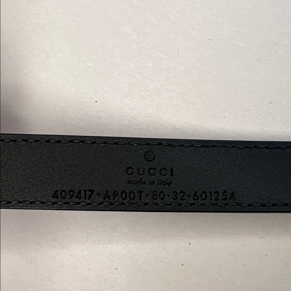 Authentic Gucci GG Marmont Black Leather Slim Belt - Picture 3 of 9